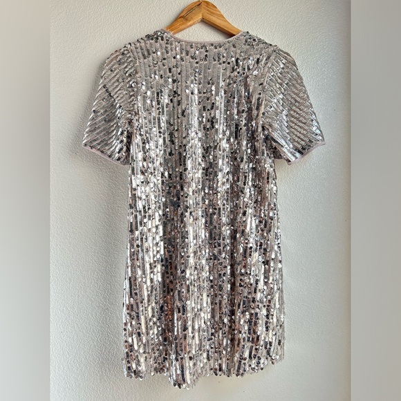 Show Me Your Mumu | Silver Short Sleeve Sequin Mini Dress - Picture 4 of 6